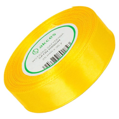 Wstążka satynowa żółta słoneczna 25mm - 32mb #1