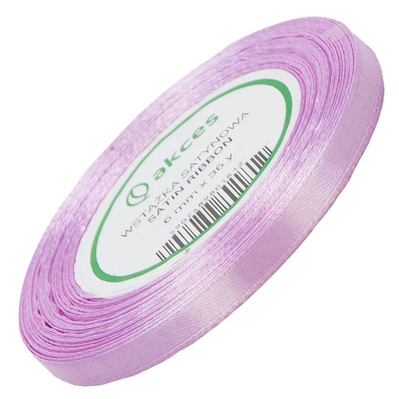 Wstążka satynowa jasny róż 6mm - 32mb #1