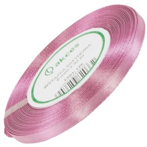 Wstążka satynowa Akces brudny róż 6 mm, 32 m kolor 126 #1