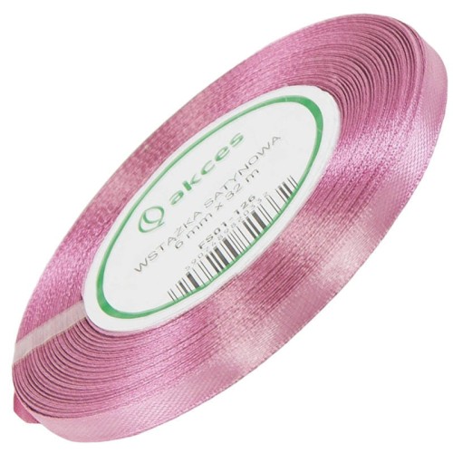 Wstążka satynowa brudna różowa 6mm - 32mb #1