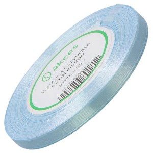 Wstążka satynowa jasna niebieska 6mm - 32mb #1