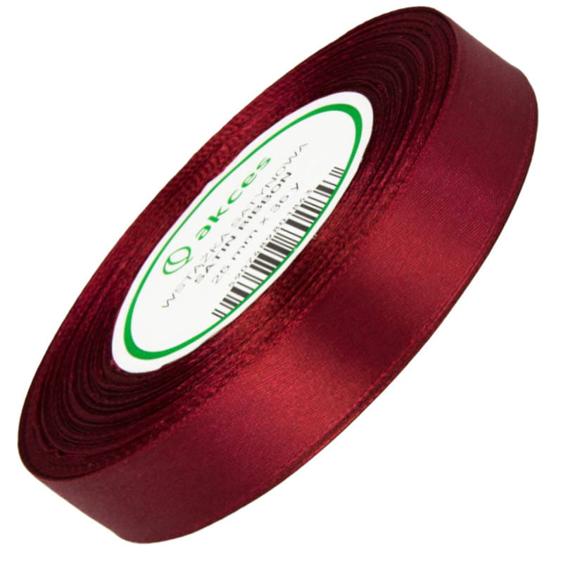 Wstążka satynowa ciemna czerwona 25mm - 32mb #1