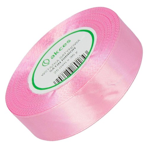 Wstążka satynowa różowa 25mm - 32mb #1
