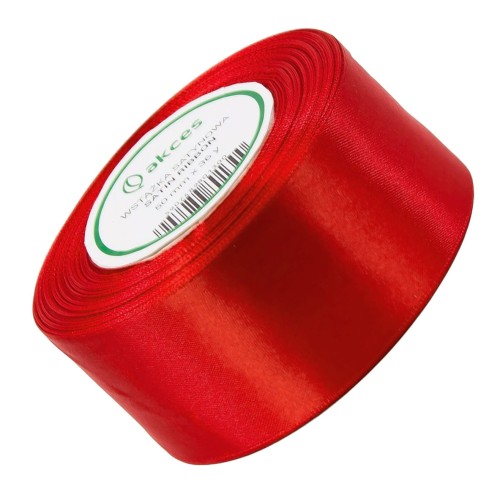 Wstążka satynowa czerwona 50mm - 32mb #1