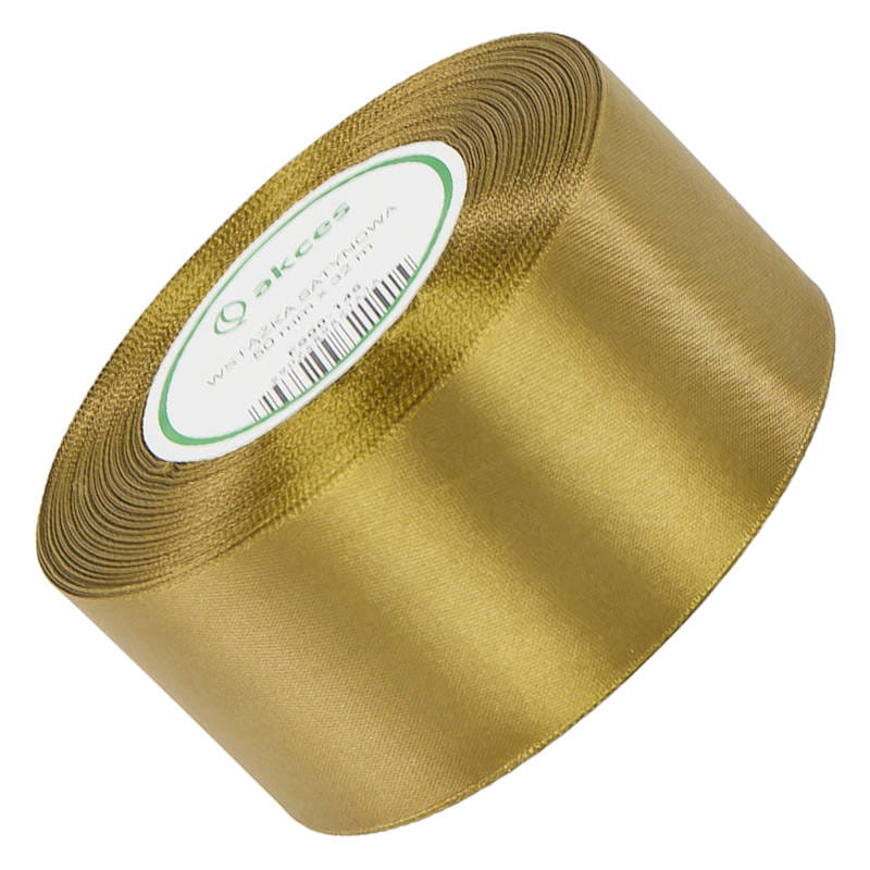 Wstążka satynowa złota 50mm - 32mb #1