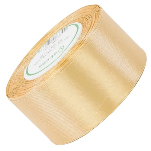 Wstążka satynowa jasna złota 50mm - 32mb #1