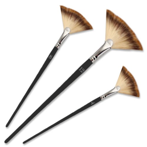 Zestaw pędzli syntetycznych wachlarz Renesans - 3 sztuki (nr 4,8,12) #2