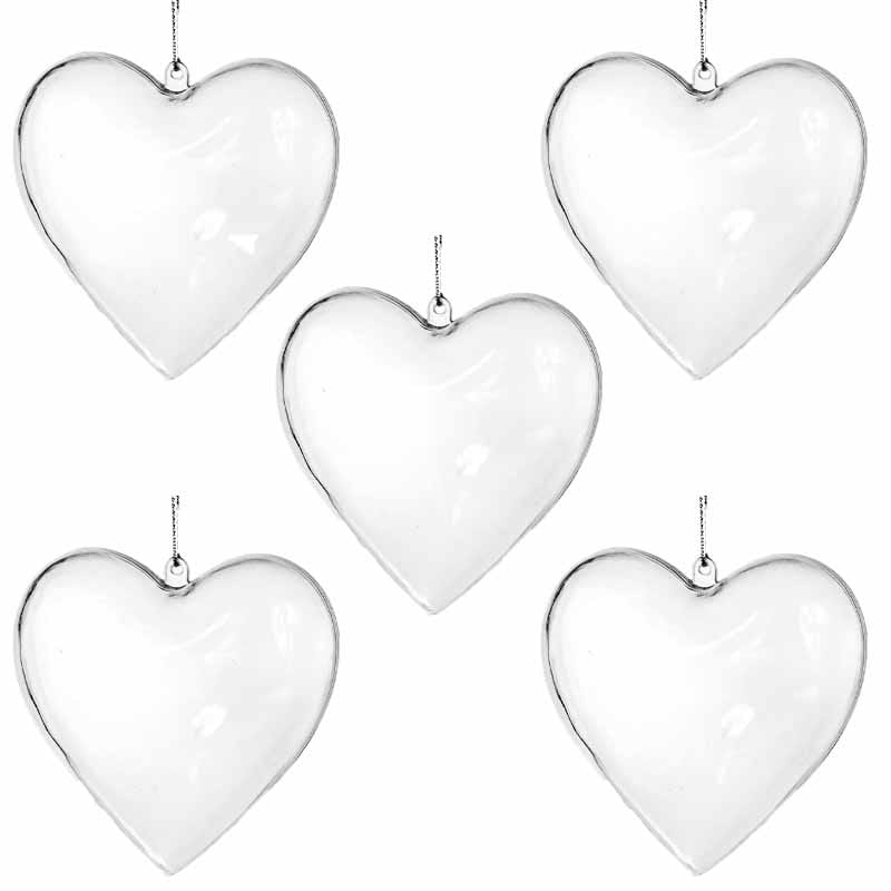 Serce akrylowe 10cm - 5szt #1