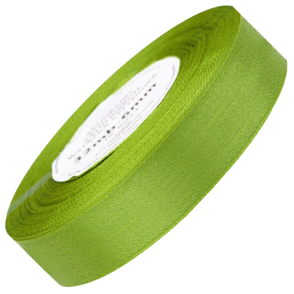 Wstążka satynowa zielone jabłuszko 25mm - 32mb #1