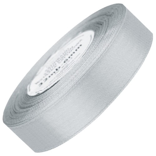 Wstążka satynowa jasna srebrna 25mm - 32mb #1