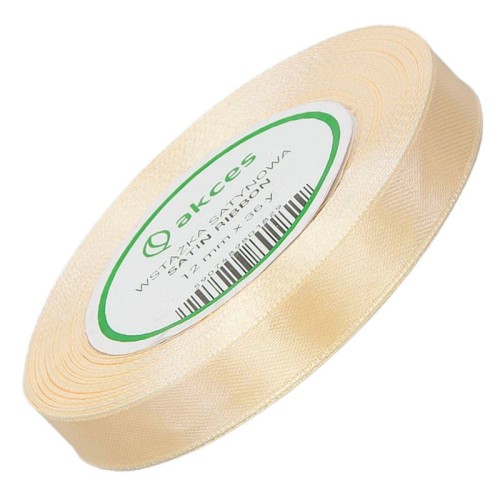 Wstążka satynowa kremowa 12mm - 32mb #1