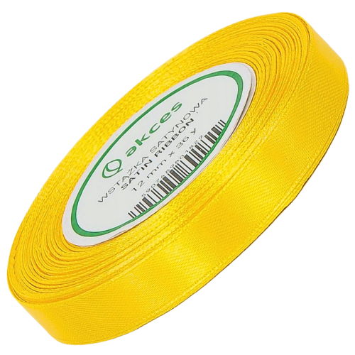 Wstążka satynowa żółta słoneczna 12mm - 32mb #1