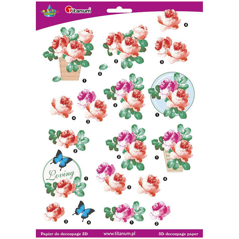 Papier z elementami do tworzenia dekoracji 3D - format A4 #1