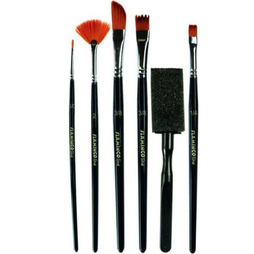 Zestaw pędzli do farb - 6 sztuk #1