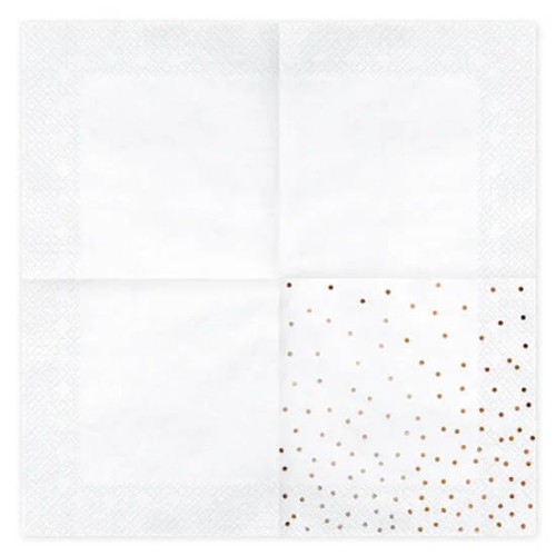 Serwetka 33x33cm - Biała w złote kropki #2
