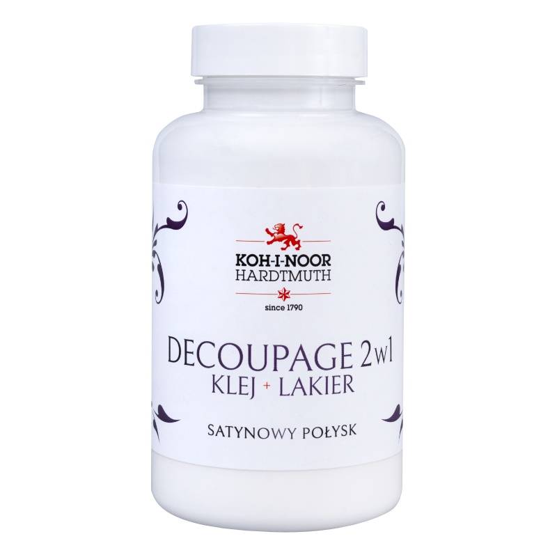 Klej i lakier decoupage 2w1 Koh-I-Noor 200ml - satynowy połysk #1