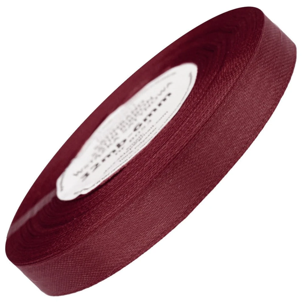 Wstążka satynowa bordowa 12mm - 32mb #1