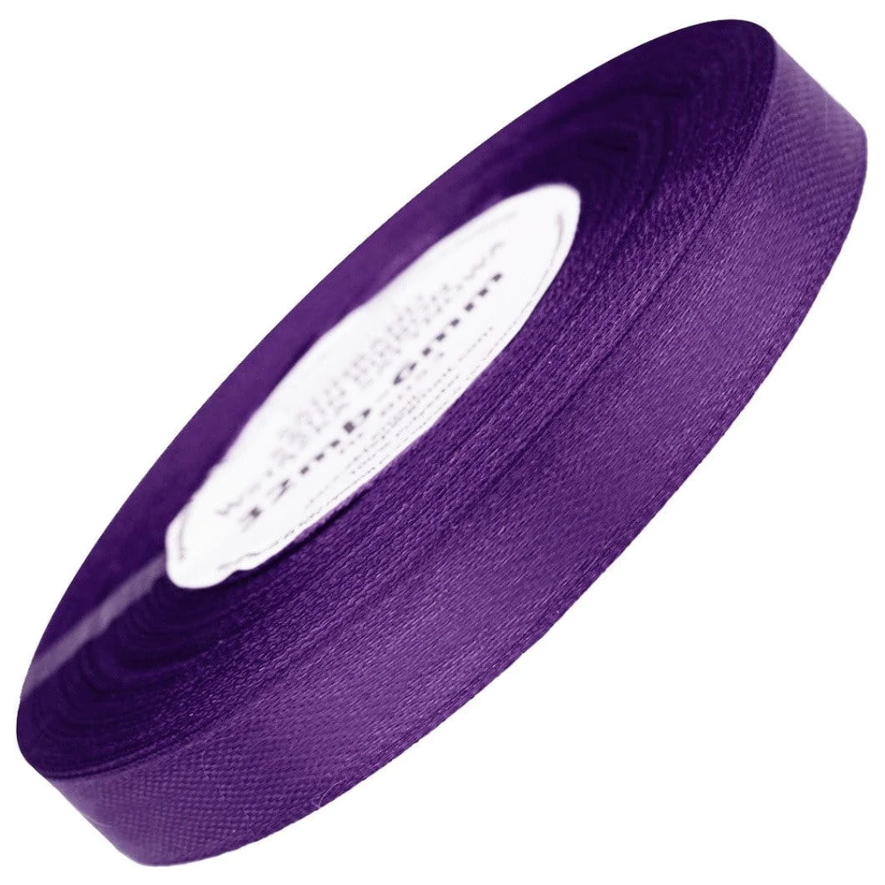 Wstążka satynowa ciemna lawendowa 12mm - 32mb #1