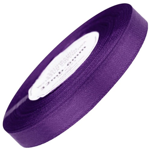 Wstążka satynowa ciemna lawendowa 12mm - 32mb #1
