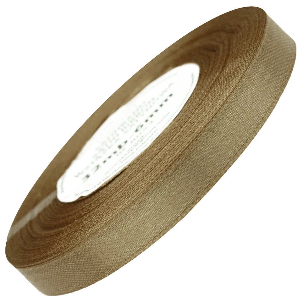 Wstążka satynowa jasna brązowa 12mm - 32mb #1