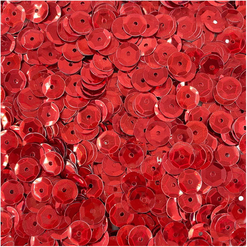 Cekiny okrągłe metaliczne 9mm 15g - Loveart - czerwone #1