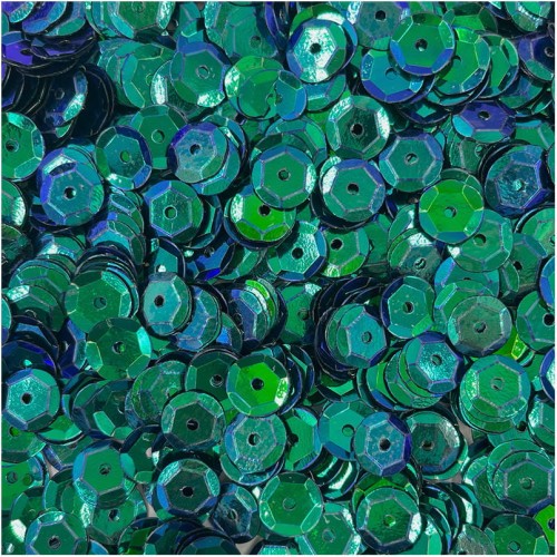 Cekiny okrągłe opalizujące 9mm 15g - Loveart - ciemne zielone #1