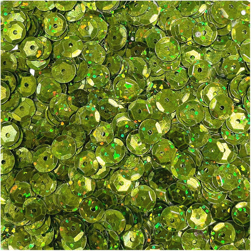 Cekiny okrągłe holograficzne 9mm 15g - Loveart - jasne zielone #1