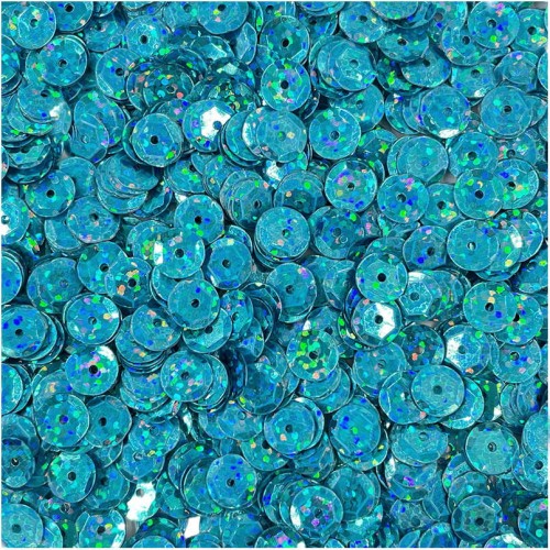 Cekiny okrągłe holograficzne 9mm 15g - Loveart - turkusowe #1