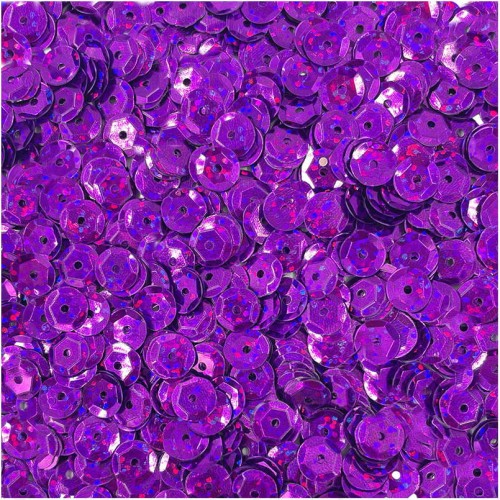 Cekiny okrągłe holograficzne 9mm 15g - Loveart - ciemne fioletowe #1