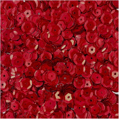 Cekiny okrągłe matowe 9mm 15g - Loveart - czerwone #1