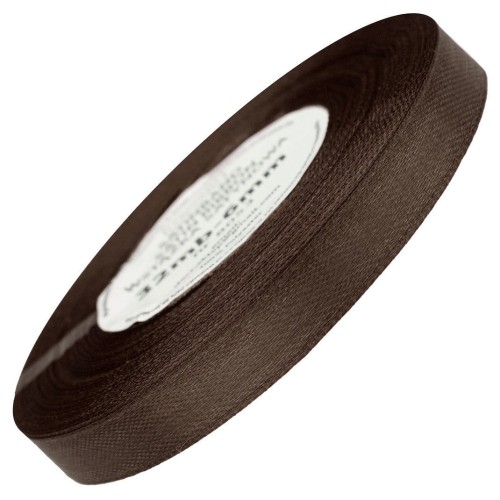 Wstążka satynowa ciemna brązowa 12mm - 32mb #1