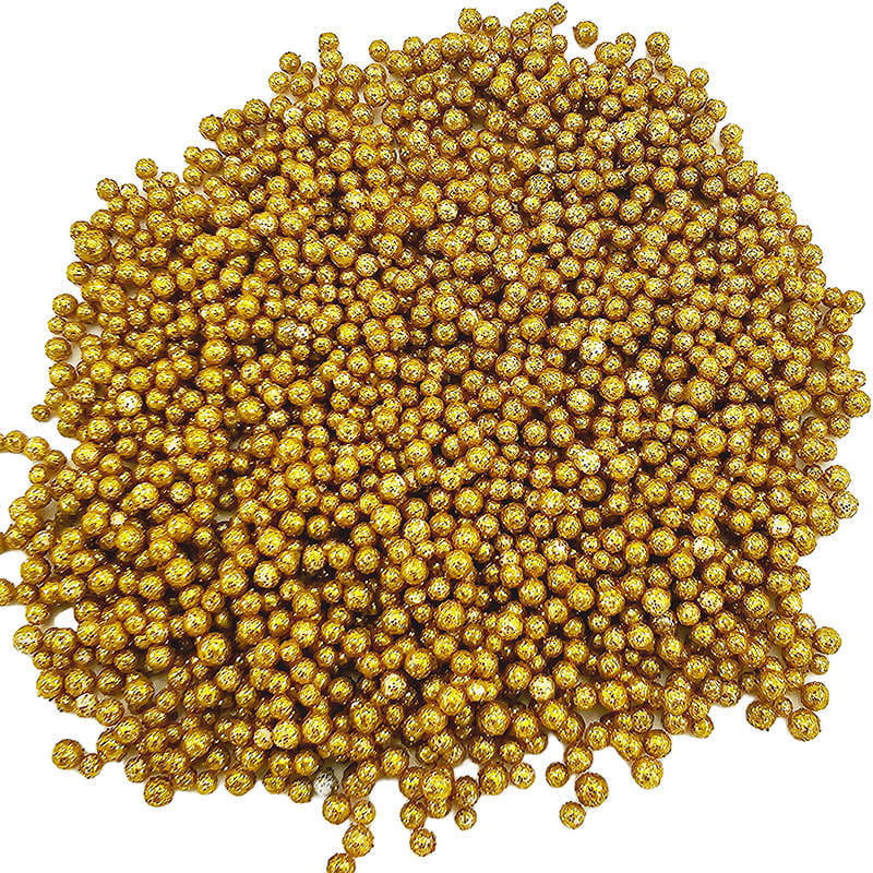 Kulki styropianowe brokatowe 2-3mm 10g - złote #1