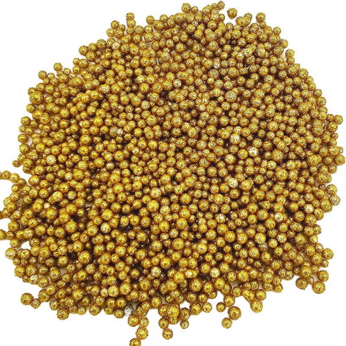 Kulki styropianowe brokatowe 2-3mm 10g - złote #1