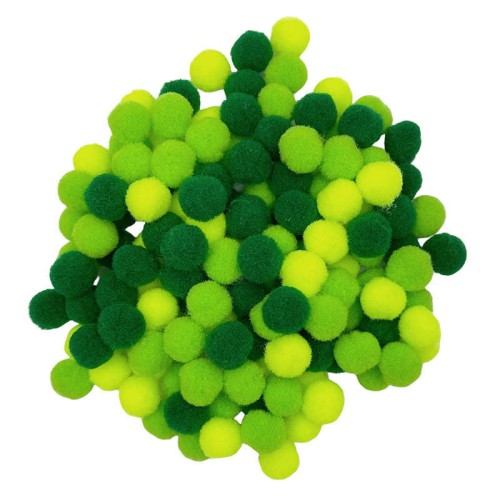 Pompony poliestrowe 10mm 120 szt - Loveart - mix zielony #1