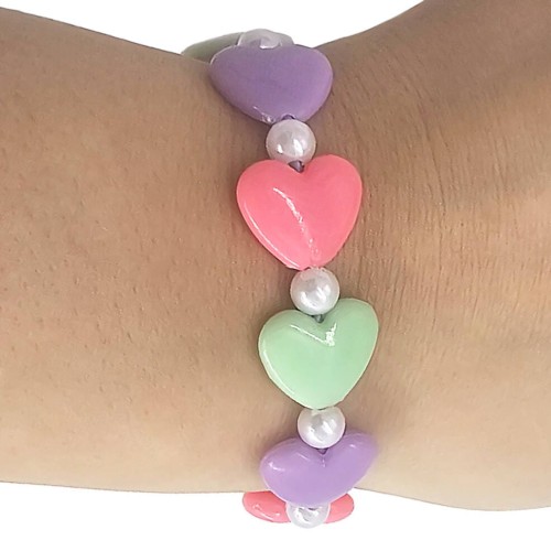 Pastelowe perełki i serduszka (87 szt.) z gumką - zestaw kreatywny LoveArt #2