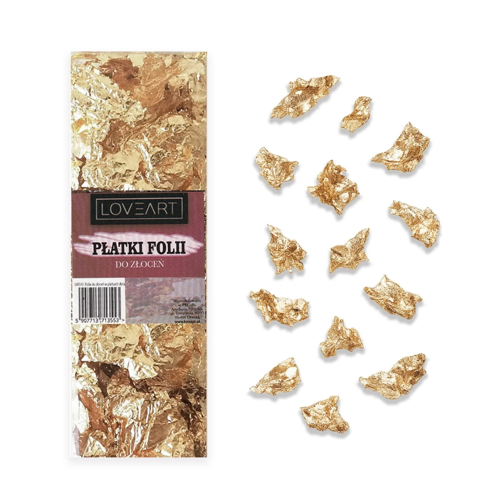 Folia do złoceń w płatkach - Loveart - złota #2