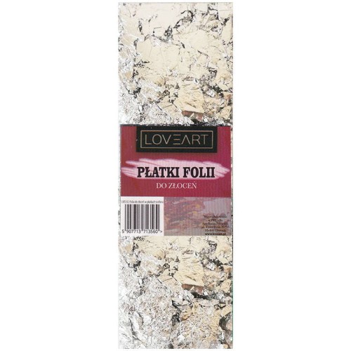 Folia do złoceń w płatkach - Loveart - srebrna #1