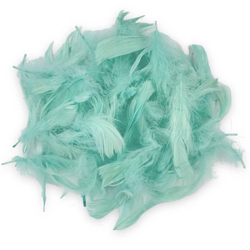 Piórka dekoracyjne 6-12cm 10g miętowe  - Loveart #1