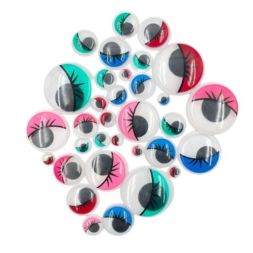 Ruchome oczka kolorowe z rzęskami - 32szt - Loveart #1