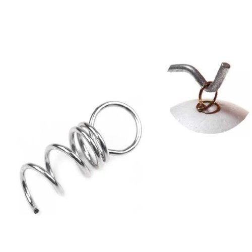 Zawieszki haczyki wkręcane do bombek jaj srebrne 5szt #2