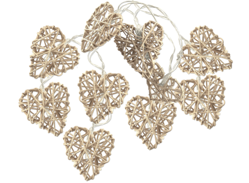 Świecące serca ratanowe led - białe #1