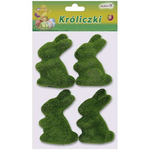 Króliczki flokowane 8cm - 4 szt #1