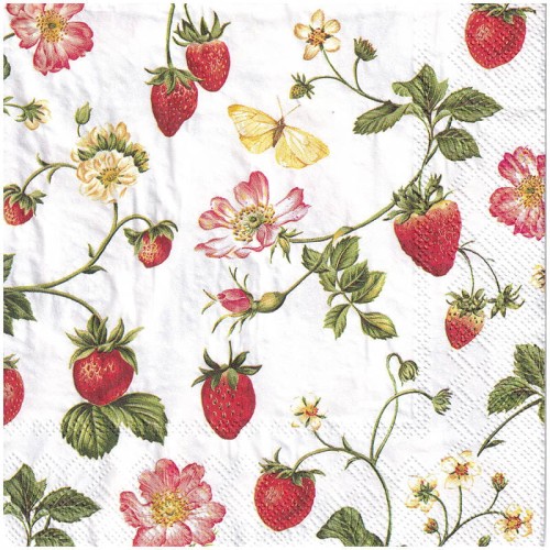 Serwetka 33x33cm - Sweet Strawberry truskawki #1