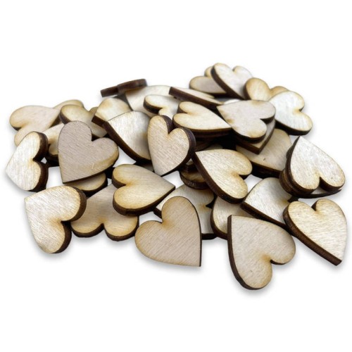 Drewniane serduszka do Decoupage 2cm - 50 sztuk #1
