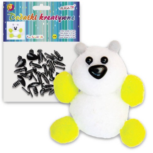 Oczka i noski plastikowe Czarne 30szt. - mix rozmiarów #2