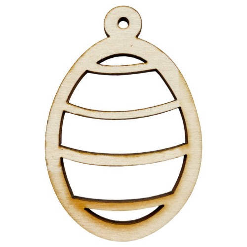 Jajko drewniane zawieszka 7cm - Decor w paski #1