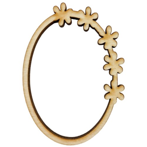 Jajko drewniane 7cm - Decor puste z kwiatkami #1