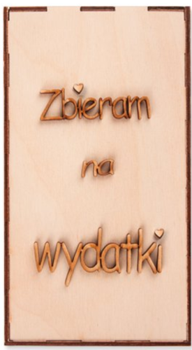 Drewniana Skarbonka wz. 1 Zbieram na wydatki Decor #1