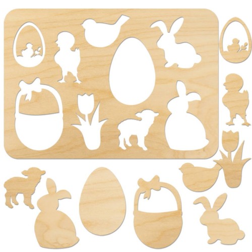 Szablon Wielkanocny 10 elementów - 20 x 30cm #1