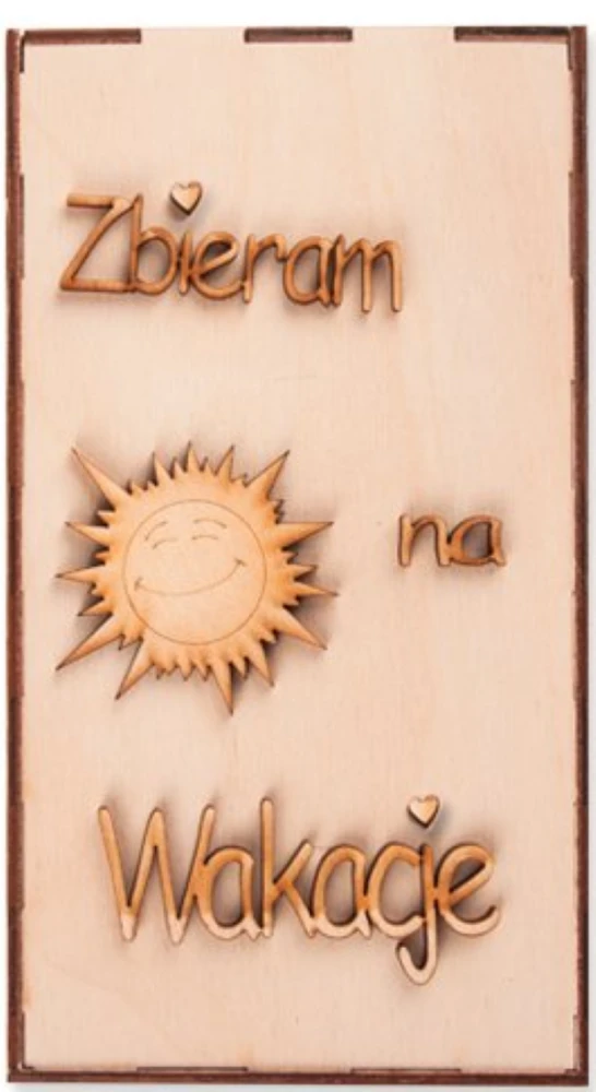 Drewniana Skarbonka wz. 3 Zbieram na wakacje Decor #1